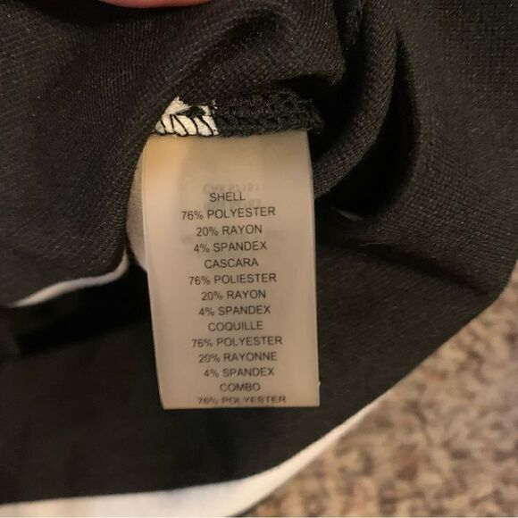 Vince Camuto Cold Shoulder Dress White and Black Striped Keyhole back - Picture 9 of 11